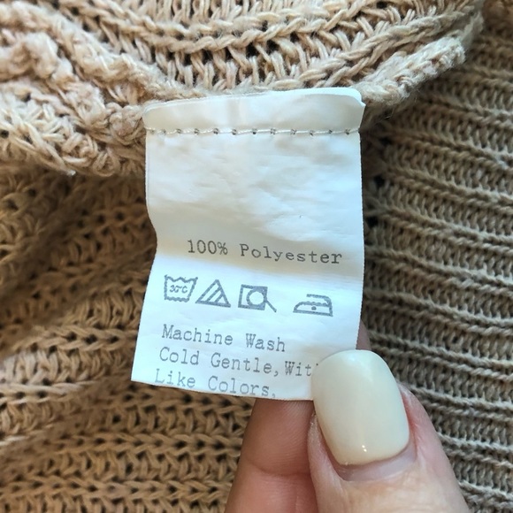 Shein Open Neutral Oatmeal Cozy Cardigan Sweater Balloon Sleeves Women’s 4 - Picture 5 of 8